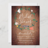 Invitation Fête des mariées Rustique Spring Floral Garland (Devant)