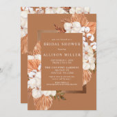 Invitation Fête des mariées Rustique Terracotta Boho Pampas (Devant / Derrière)