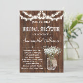 Invitation Fête des mariées rustique Wedding shower occidenta (Debout devant)