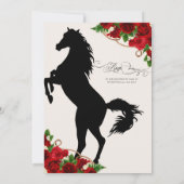 Invitation Fête des mariées rustique Western Red Roses Cowgir (Dos)