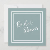 Invitation Fête des mariées Sage d'été et blanc (Dos)