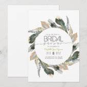 Invitation Fête des mariées sauvage | Cercle d'aquarelle de p (Devant / Derrière)