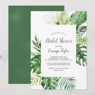 Invitation Fête des mariées sauvage de palmiers tropicaux