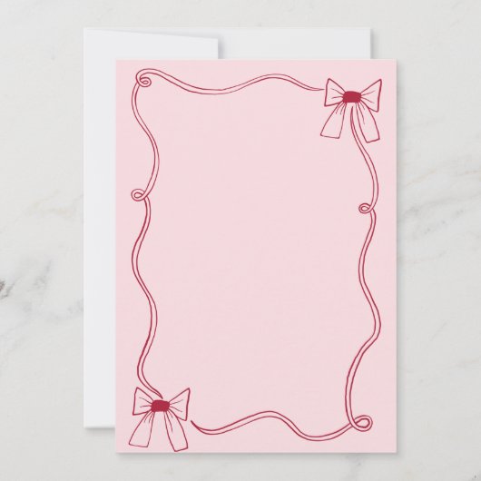 Invitation Fête des mariées Scribble Red Bow Chefs (Dos)