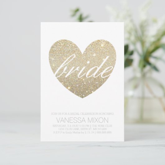 invitation Fête des mariées | Script Heart Fab Bri (Debout devant)