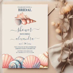 Invitation Fête des mariées Seaside Nautical Seashell