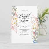 Invitation Fête des mariées séchée par le Fleur sauvage de pr (Debout devant)