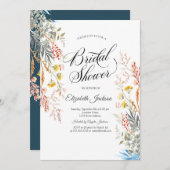 Invitation Fête des mariées séchée par le Fleur sauvage de pr (Devant / Derrière)