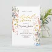 Invitation Fête des mariées séchée par le prêtre fleur sauvag (Debout devant)