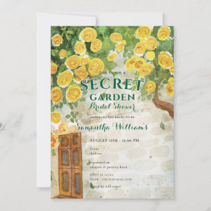 Invitation Fête des mariées secrète Jardin enchanté Roses Jau
