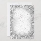 Invitation Fête des mariées Sequins Argent Robe Snowflakes (Dos)