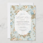 Invitation Fête des mariées Shabby Chic floraux (Devant)