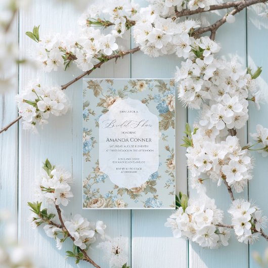 Invitation Fête des mariées Shabby Chic floraux