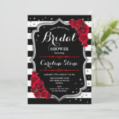 Invitation Fête des mariées Silver Red Black White (Debout devant)