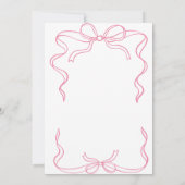 Invitation Fête des mariées simple à ruban rose (Dos)