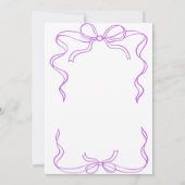 Invitation Fête des mariées simple à ruban violet (Dos)