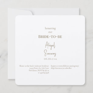 Invitation Fête des mariées simple arrondi minimaliste modern