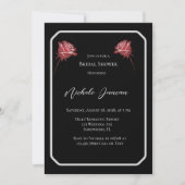 Invitation Fête des mariées simple Black & White Elegant (Devant)