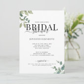 Invitation Fête des mariées simple chic d'eucalyptus (Debout devant)