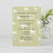 Invitation Fête des mariées simple de palmiers verts et blanc (Debout devant)