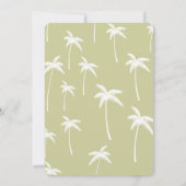 Invitation Fête des mariées simple de palmiers verts et blanc (Dos)