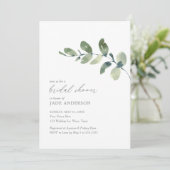 Invitation Fête des mariées simple d'Eucalyptus aquarelle (Debout devant)