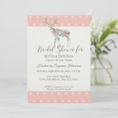 Invitation Fête des mariées Simple Dot Rose moderne Deer Antl (Debout devant)