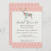 Invitation Fête des mariées Simple Dot Rose moderne Deer Antl (Devant / Derrière)