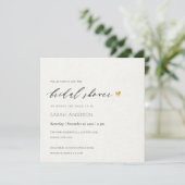 INVITATION FÊTE DES MARIÉES SIMPLE ÉLÉGANT GOLD GREY TYPOGRAP (Debout devant)