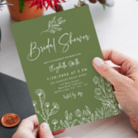 Fête des mariées simple élégante Branches vert oli