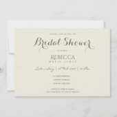 INVITATION FÊTE DES MARIÉES SIMPLE ÉLÉGANTE TYPOGRAPHIE GRIS (Devant)