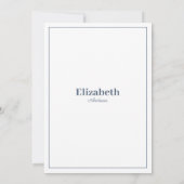 Invitation Fête des mariées simple en dentelle blanche bleue  (Dos)