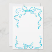 Invitation Fête des mariées simple en ruban turquoise (Dos)