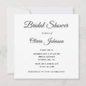 Invitation Fête des mariées simple et élégante en noir et bla (Devant)