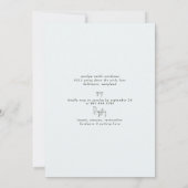 Invitation Fête des mariées simple Eucalyptus bleu clair (Dos)