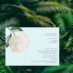 Invitation Fête des mariées simple Hydrangea Stem Seafoam