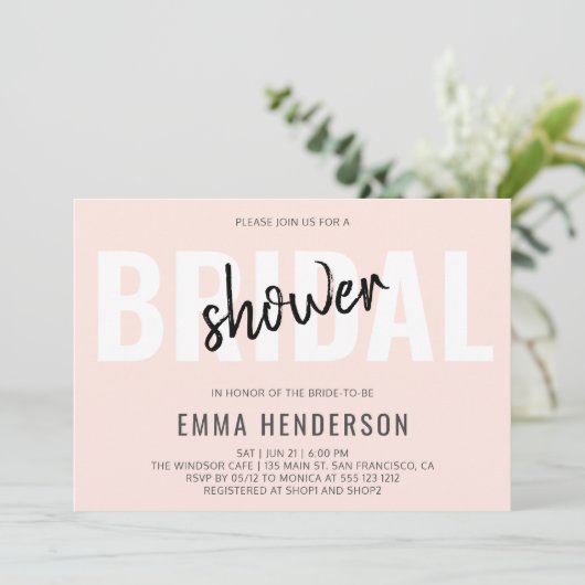 Invitation Fête des mariées simple moderne (Debout devant)