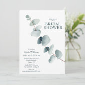 Invitation Fête des mariées simple moderne minimale d'eucalyp (Debout devant)