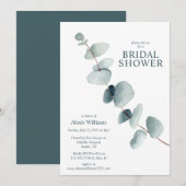 Invitation Fête des mariées simple moderne minimale d'eucalyp (Devant / Derrière)