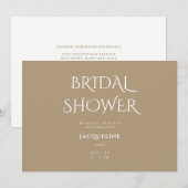 Invitation Fête des mariées simple Tan (Devant / Derrière)