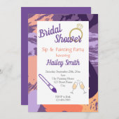 Invitation Fête des mariées Sip and Painting Party (Devant / Derrière)