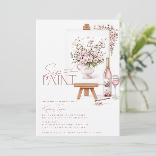 Invitation Fête des mariées Sip Et Peinture (Debout devant)