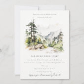 Invitation Fête des mariées Sketch Paysage de Woods Mountain (Devant)
