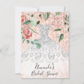 Invitation Fête des mariées Spark Rose Or Blanc Robe Florales (Dos)