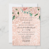 Invitation Fête des mariées Spark Rose Or Blanc Robe Florales (Devant)