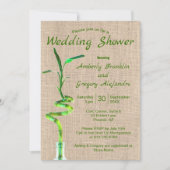 Invitation Fête des mariées Spirale Lucky Bamboo Rustique Bur (Devant)