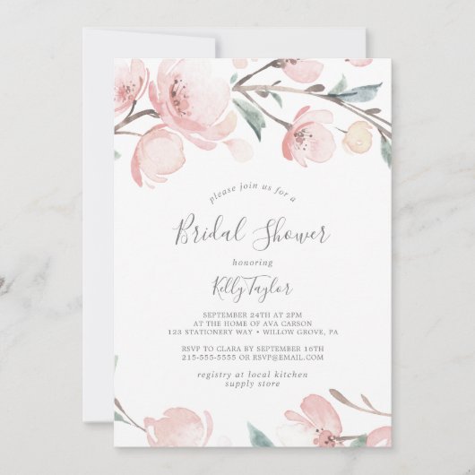 Invitation Fête des mariées Spring Cherry Blossom (Devant)