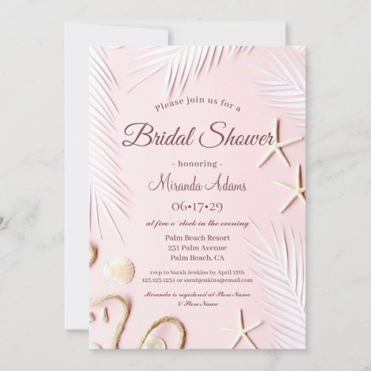 Invitation Fête des mariées Starfish de Palm Beach moderne (Devant)