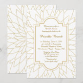 Invitation Fête des mariées, style Dahlia de Monet, blanc (Devant / Derrière)