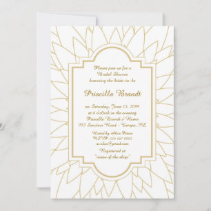 Invitation Fête des mariées, style Dahlia de Monet, blanc